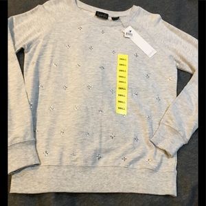 Kerch S Jewels Heather Grey big Pullover Sweater